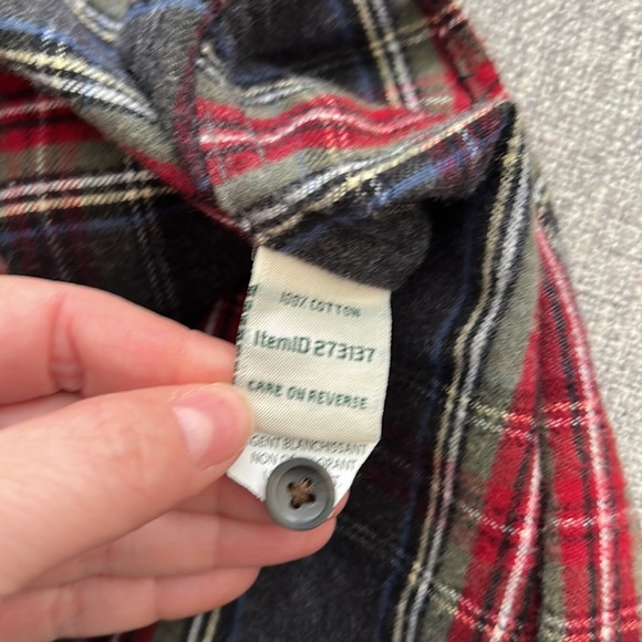 LL Bean Scotch Plaid Flannel Button Down Shirt - Picture 6 of 7